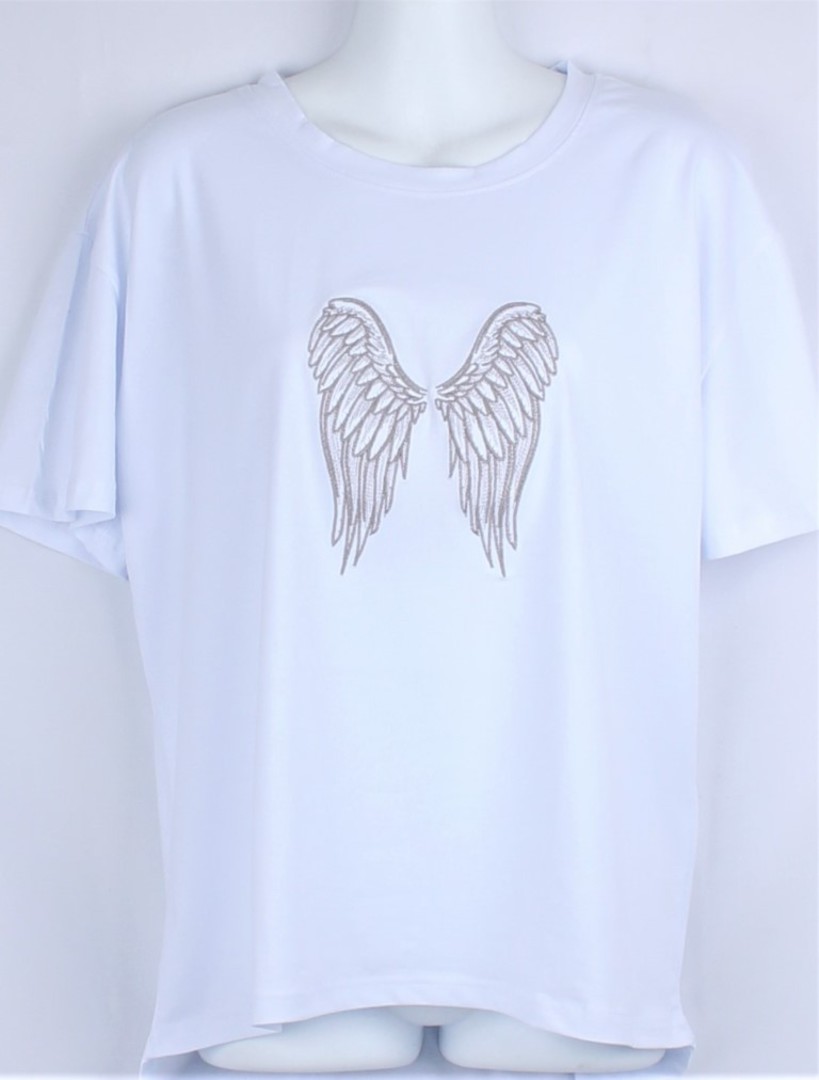 Alice & Lily embroidered T- Shirt angel white STYLE : AL/TS-ANGEL/WHT - SIZES: S/M/L image 0
